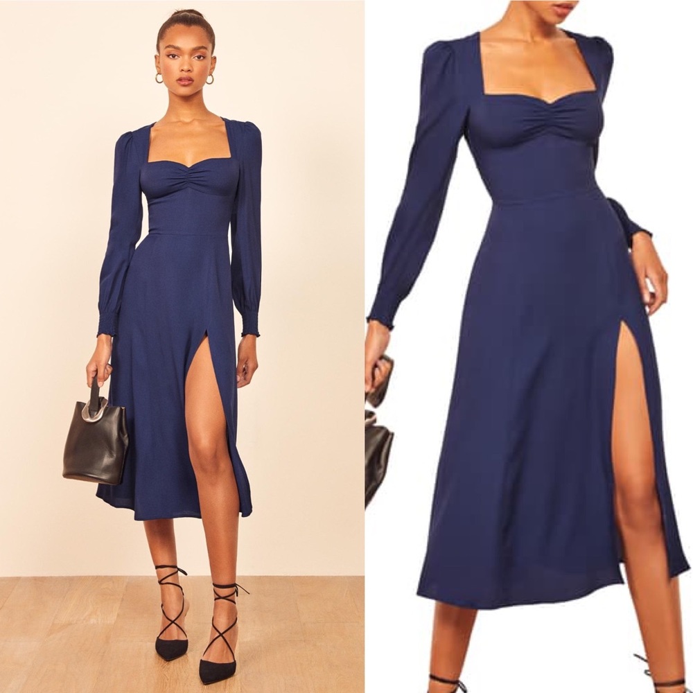 Reformation Wallflower Dress Danube/Navy